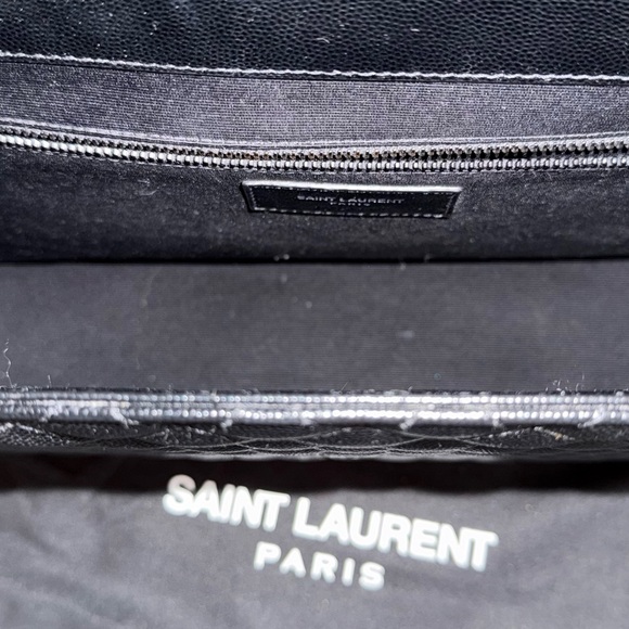 Saint Laurent ‘Large Monogram' Chevron Quilted Leather Shoulder Bag - Picture 7 of 11